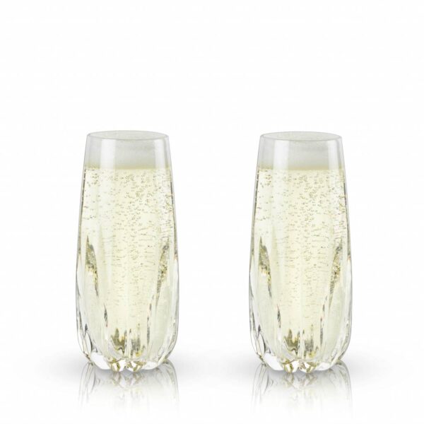 Raye™ Cactus Crystal Champagne Flute (Set of 2) by Viski
