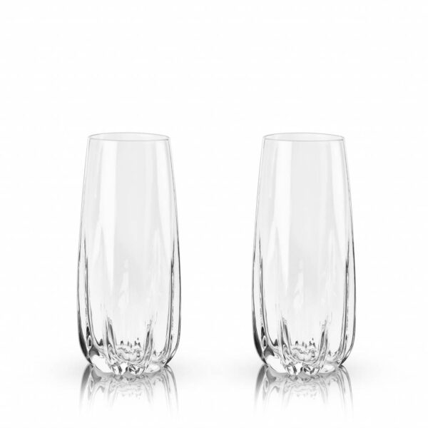 Raye™ Cactus Crystal Champagne Flute (Set of 2) by Viski - Afbeelding 2