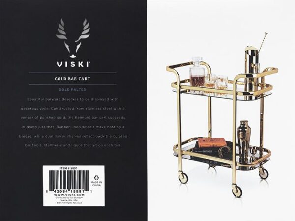 Belmont™ Gold Bar Cart by Viski - Afbeelding 3